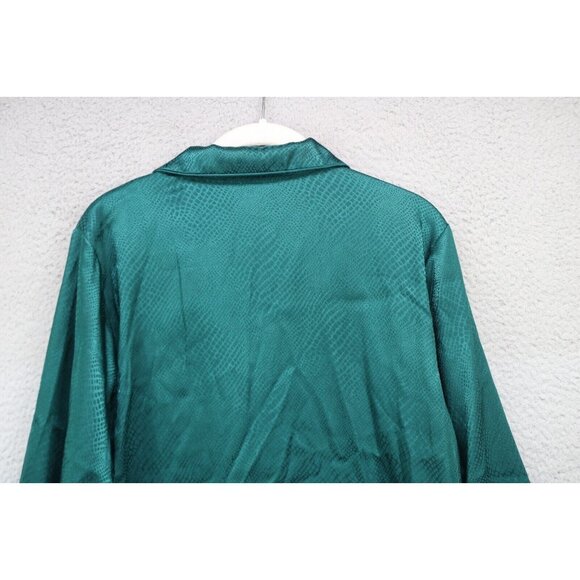 INC-International Concepts Emerald Green Satin Pajama Set-Size Medium-Wide Leg - Picture 9 of 16